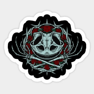 Frog Skull Rose Sticker